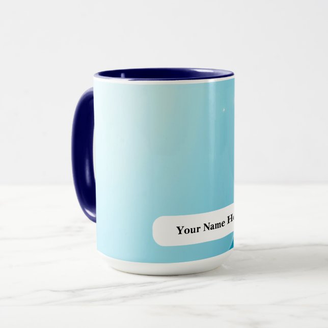 Caneca Ciano Gelado Titânio Brilho Explosão (Frente Esquerda)