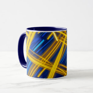 Caneca Ciano Neon Vibrante Brilhante Tecnologia Cyberpunk