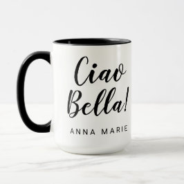 Caneca Ciao Bella Black Script Italiano