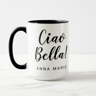 Caneca Ciao Bella Black Script Italiano
