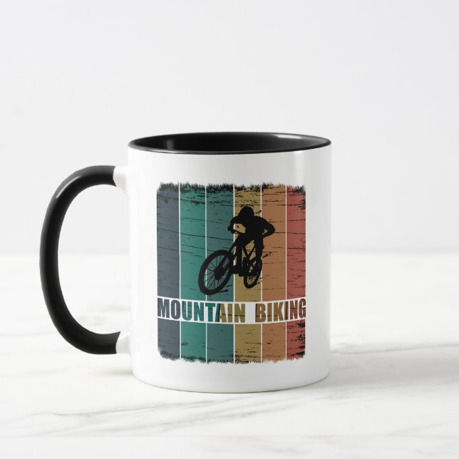 Caneca Ciclismo de Montanha Vintage Downhill MTB (Esquerda)