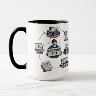 Caneca Ciclo engraçado da "Vida Universitária" Vida Estud
