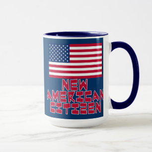 Caneca Cidadão americano novo com bandeira americana