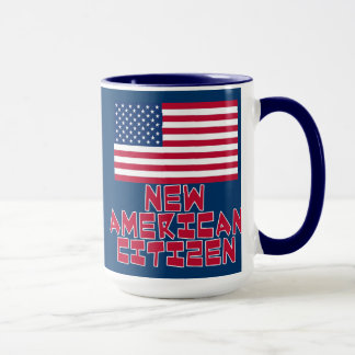 Caneca Cidadão americano novo com bandeira americana