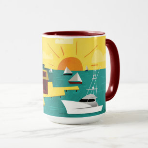 Caneca Cidade de porto abstrata