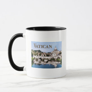 Caneca Cidade do Vaticano vista do VATICANO do texto do