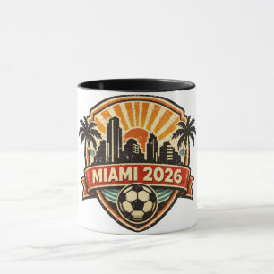 Caneca Cidade-sede da Copa do Mundo de 2026 em Miami Arte