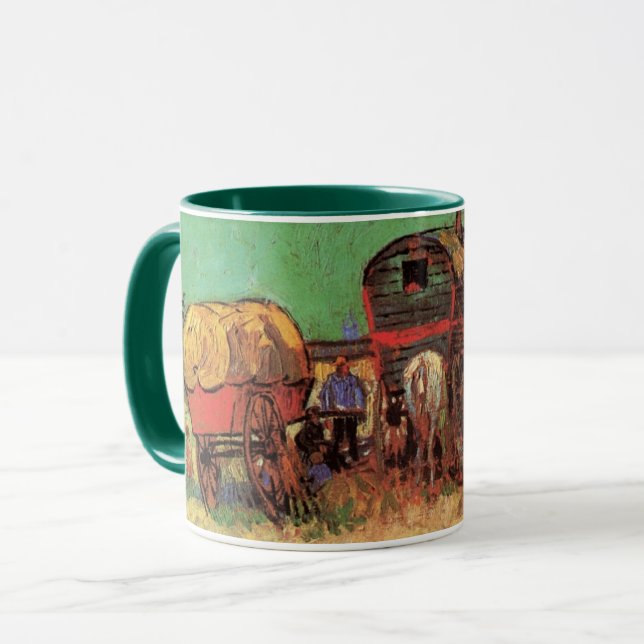 Caneca Ciganos com caravanas por Vincent van Gogh (Frente Esquerda)