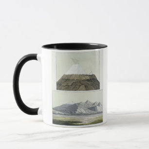 Caneca Cimeira de Cotopaxi (parte superior), e a erupçã