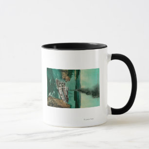 Caneca Cinco Dedos Rapidos com Cavalo Branco Navio a vapo