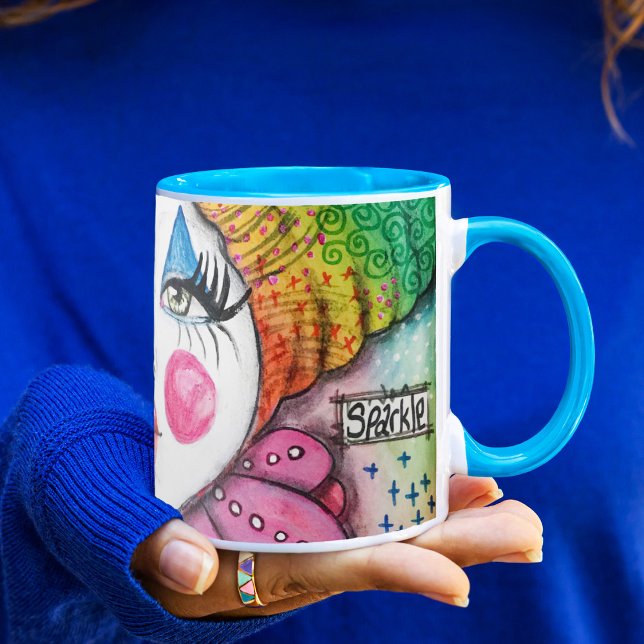 Caneca Cintura Brilhante Cintilante Branco Colorido (Criador carregado)