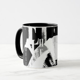 Caneca Cinza abstrato Black White