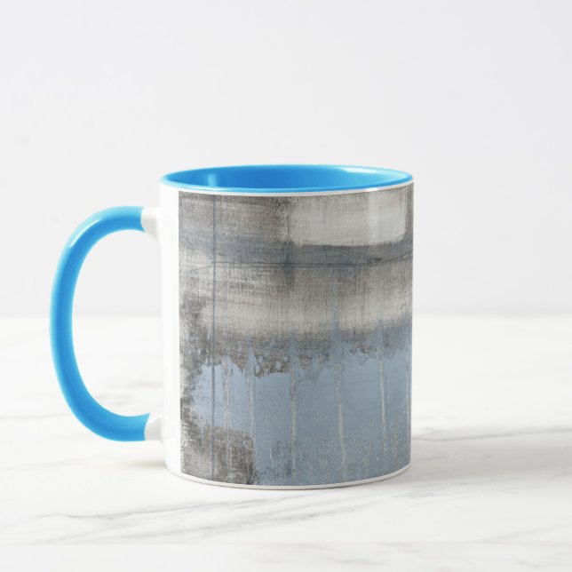 Caneca Cinza abstrato e pintura azul (Esquerda)