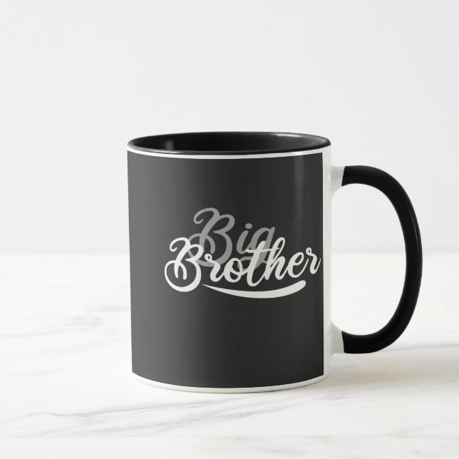 Caneca cinza branca de design cursiva. (Direita)
