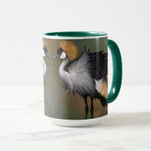 Cinza Crane Mug Lindos Pássaros