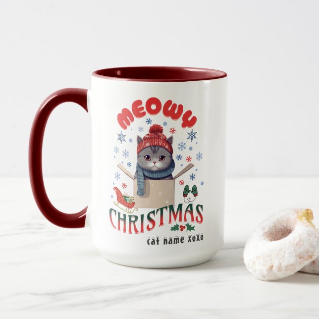 Caneca Cinza-de-Natal, Mata-de-gato (Com Donut)