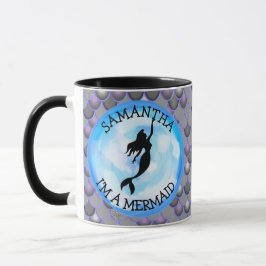 Caneca Cinza De Sereia Guerreira Sou Uma Mug MERMAID