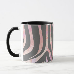 Caneca Cinza de Zebra Light e Impressão rosa