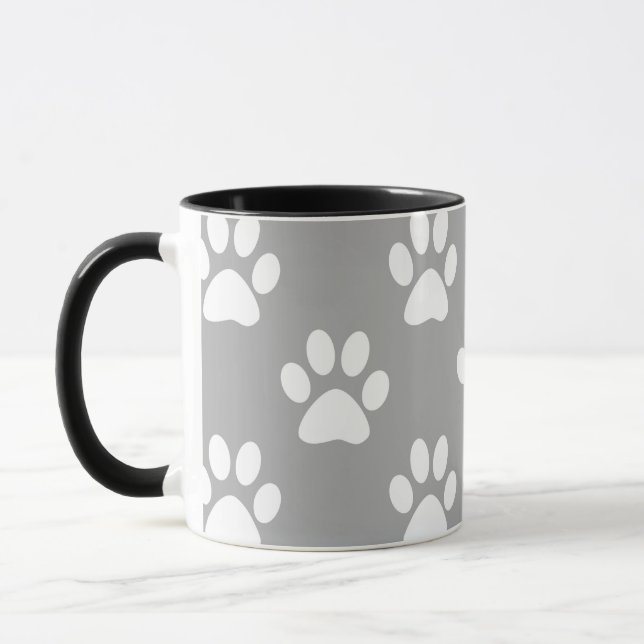Caneca Cinza e estampas brancas (Esquerda)
