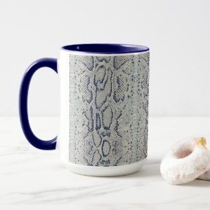 Caneca Cinza e Impressão azul-Cobra