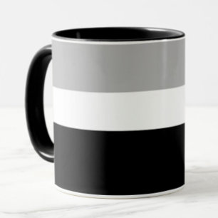 Caneca Cinza Estilo de Cores Pretas Branco Design