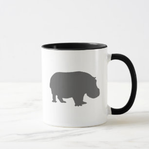 Caneca Cinza Hippo Silhouette