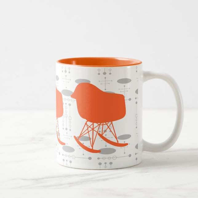 Caneca Cinza Laranja Do Século De médio Silhouette (Direita)