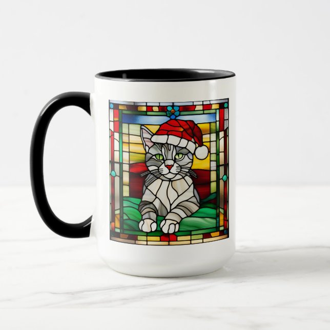 Caneca Cinza por Vidro Contido de Natal (Esquerda)