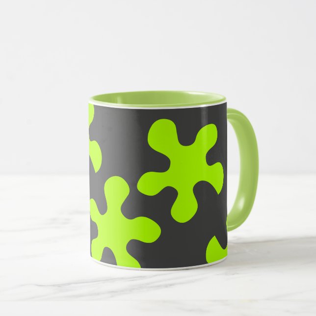Caneca cinza verde de carvão vegetal café (Frente Esquerda)
