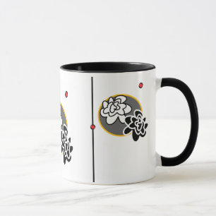 Caneca Cinzas amarelas vermelhas elegantes amigáveis da