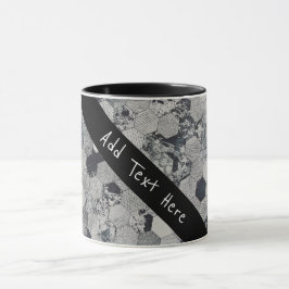 Caneca Cinzas geométricas, Padrão de Hexágono Branco e Ne