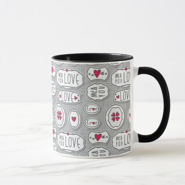 Caneca Cinzas mim e você teste padrão do amor (Direita)