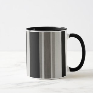 Caneca Cinzas Negras Vintage Padrões Strig