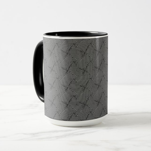 Caneca Cinzas tranquilas com pequenas tiras e com (Frente Esquerda)
