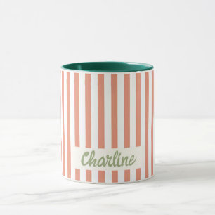 Caneca Circo Striped Vermelha Nome personalizado Mug