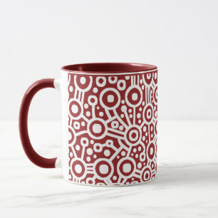 Caneca Circuito de alienígena - Branco em Maroon