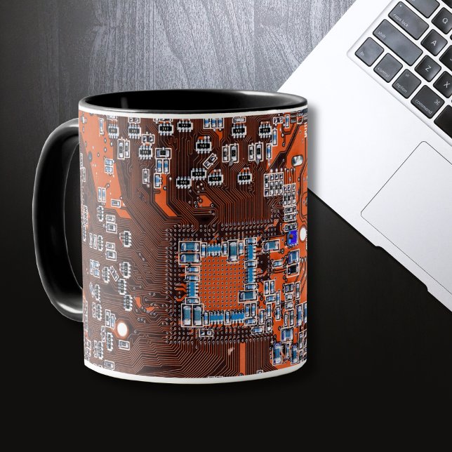 Caneca Circuito Impresso Conjunto PCB Circuito Laranja Co (Criador carregado)