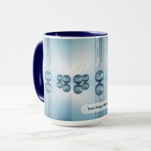 Caneca Círculo Azul Gélido Pálido Orbe de Platina