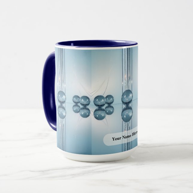Caneca Círculo Azul Gélido Pálido Orbe de Platina (Frente Esquerda)