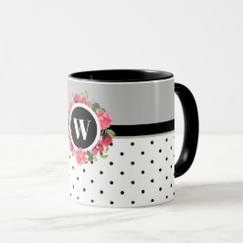 Caneca Círculo de Ferida das Flores Vermelhas e Rosa das