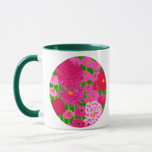 Caneca Círculo de Flores, Croquítemo Rosa Fuchsia