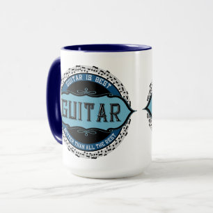 Caneca Círculo de Nota de Música de Violão