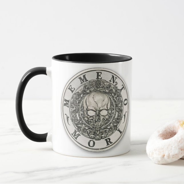 Caneca Círculo de prata de Mori Carpe Diem da lembrança (Com Donut)