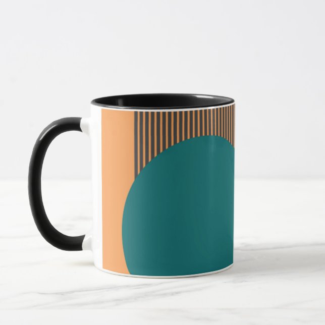 Caneca Círculo e Linhas Modernos de Meados do Século (Esquerda)