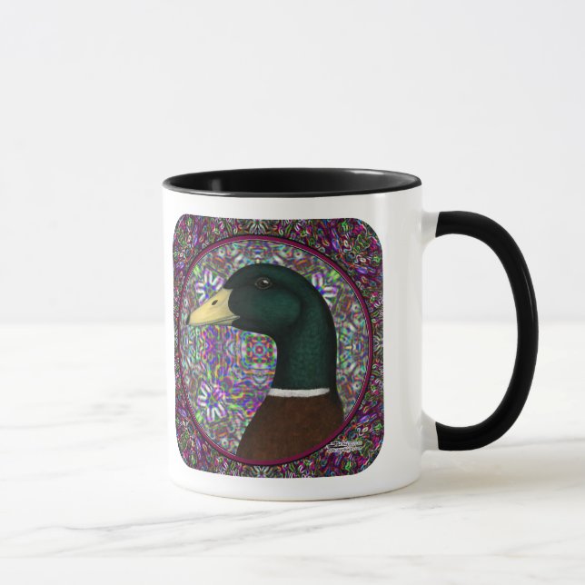 Caneca Círculo Mosaico de Mallard Drake (Direita)