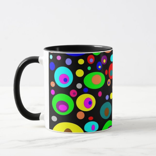 Caneca Círculos abstratos vibrantes (Esquerda)