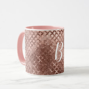 Caneca Círculos Dourados Rosa Brilhantes Luxo Faísca