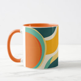 Caneca Círculos Laranja e Fluxos de Cor