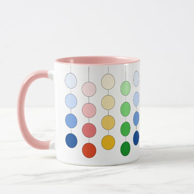 Caneca Círculos Pendurados Multicoloridos Modernos (Esquerda)