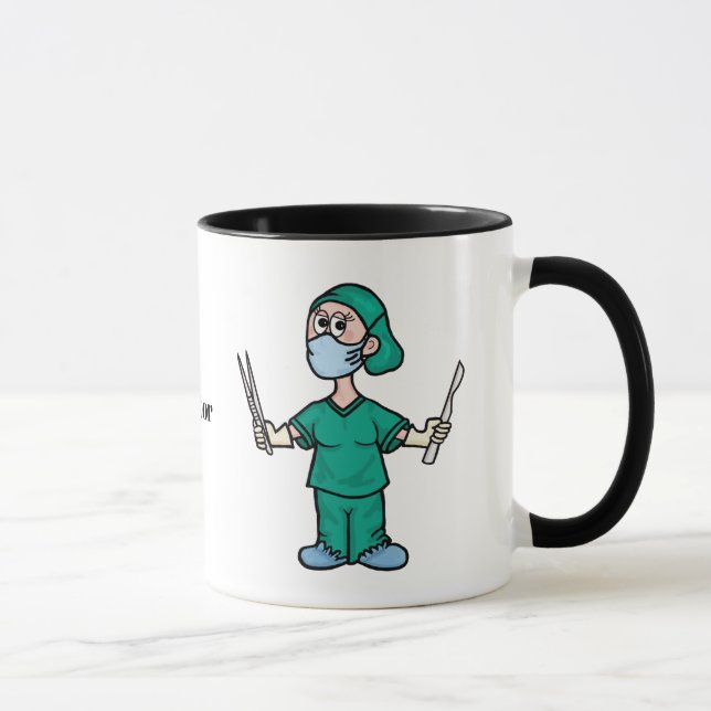 Caneca Cirurgiã feminina com ferramentas (Direita)